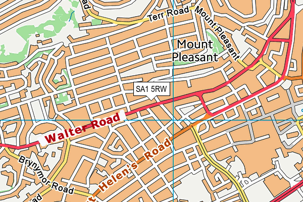 SA1 5RW map - OS VectorMap District (Ordnance Survey)