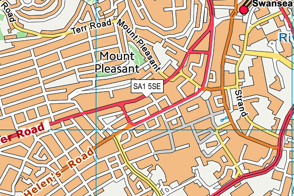 SA1 5SE map - OS VectorMap District (Ordnance Survey)