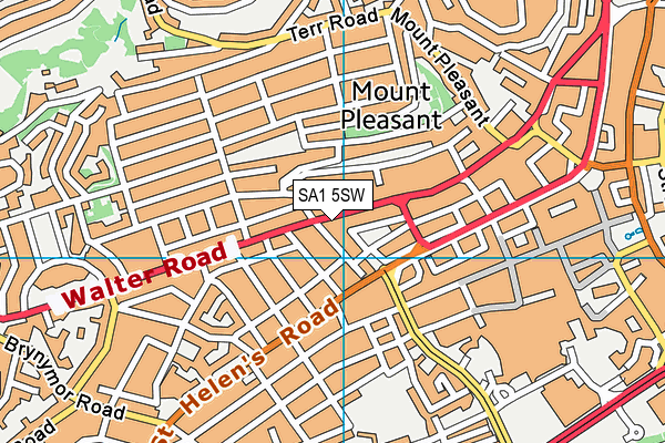 SA1 5SW map - OS VectorMap District (Ordnance Survey)