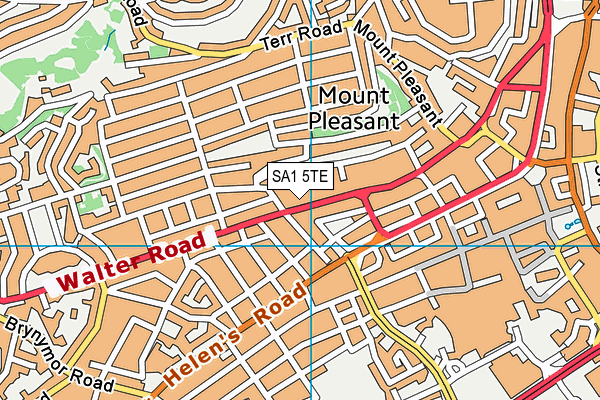 SA1 5TE map - OS VectorMap District (Ordnance Survey)