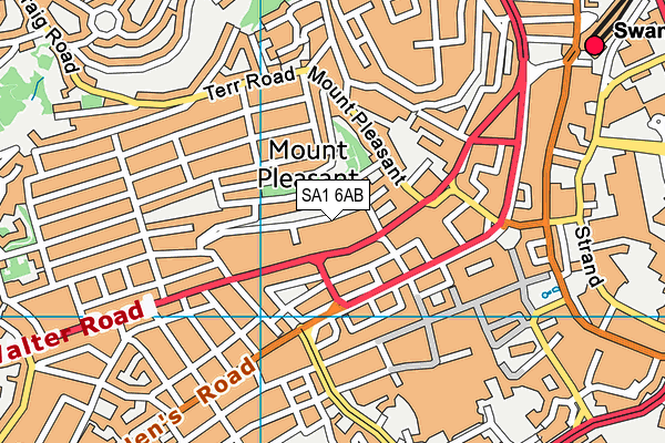 SA1 6AB map - OS VectorMap District (Ordnance Survey)