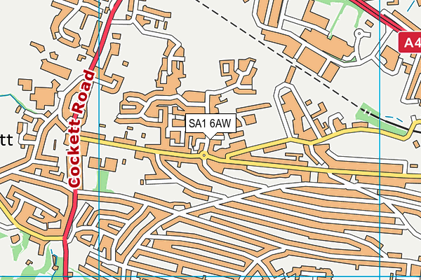 SA1 6AW map - OS VectorMap District (Ordnance Survey)