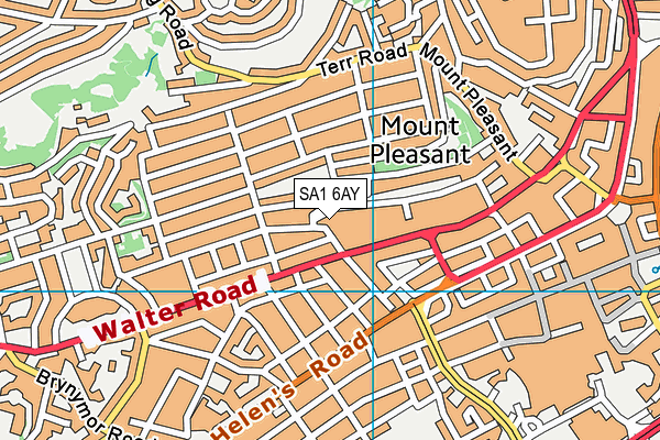 SA1 6AY map - OS VectorMap District (Ordnance Survey)