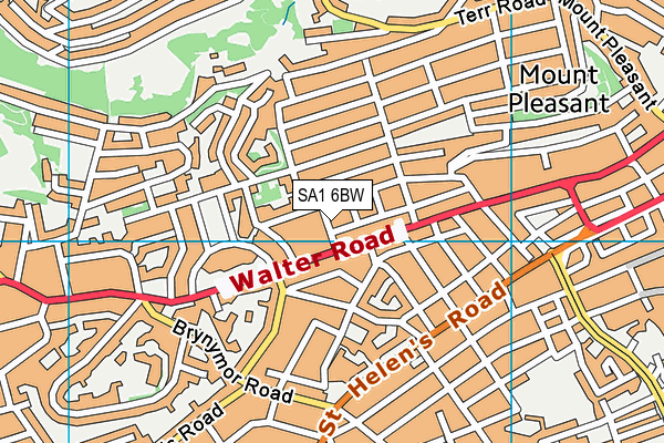 SA1 6BW map - OS VectorMap District (Ordnance Survey)