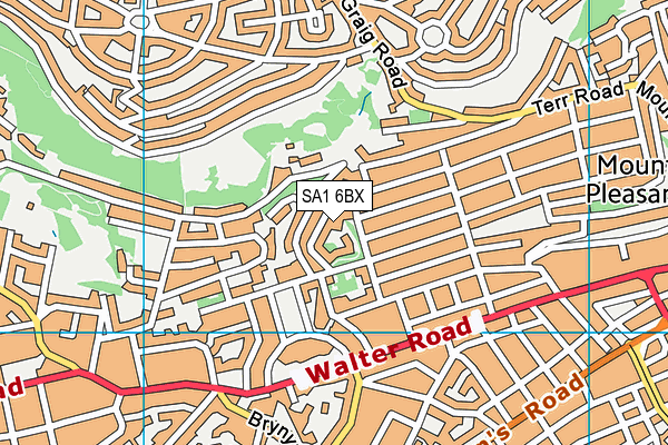 SA1 6BX map - OS VectorMap District (Ordnance Survey)