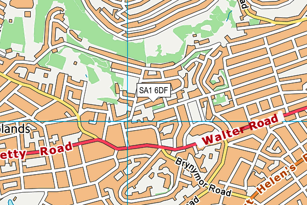 SA1 6DF map - OS VectorMap District (Ordnance Survey)