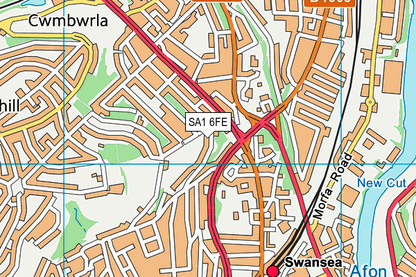 SA1 6FE map - OS VectorMap District (Ordnance Survey)