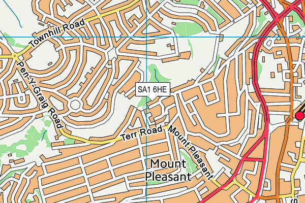 SA1 6HE map - OS VectorMap District (Ordnance Survey)