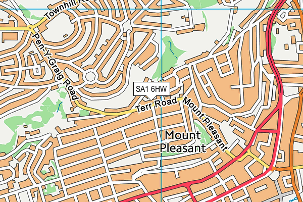 SA1 6HW map - OS VectorMap District (Ordnance Survey)