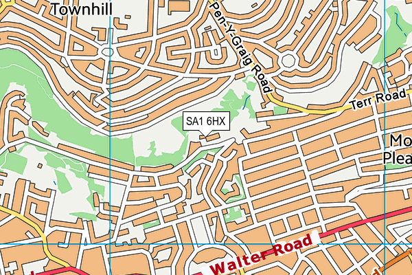 SA1 6HX map - OS VectorMap District (Ordnance Survey)