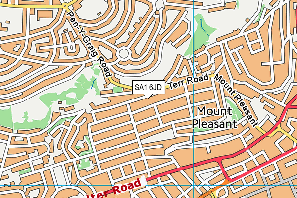 Terrace Road Primary School map (SA1 6JD) - OS VectorMap District (Ordnance Survey)