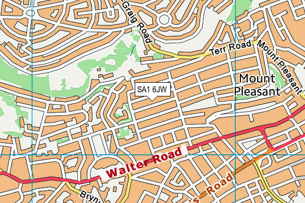 SA1 6JW map - OS VectorMap District (Ordnance Survey)