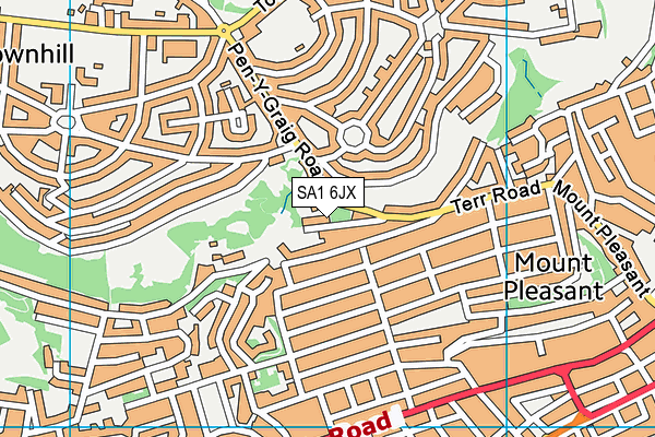 SA1 6JX map - OS VectorMap District (Ordnance Survey)