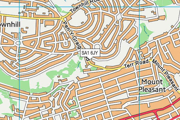 SA1 6JY map - OS VectorMap District (Ordnance Survey)