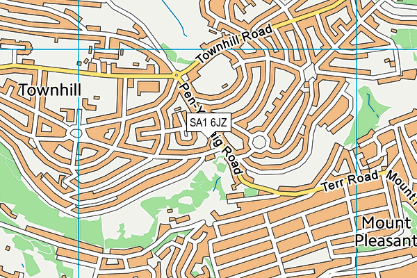 SA1 6JZ map - OS VectorMap District (Ordnance Survey)