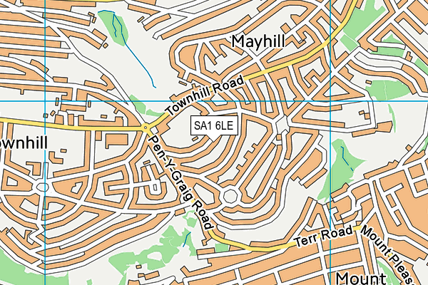 SA1 6LE map - OS VectorMap District (Ordnance Survey)