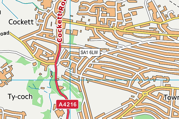 SA1 6LW map - OS VectorMap District (Ordnance Survey)