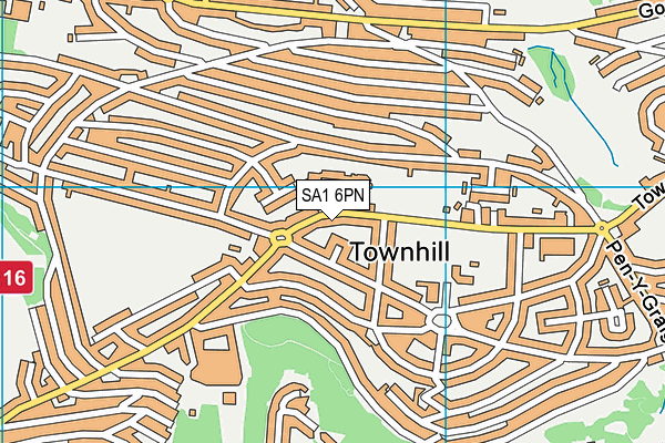 SA1 6PN map - OS VectorMap District (Ordnance Survey)