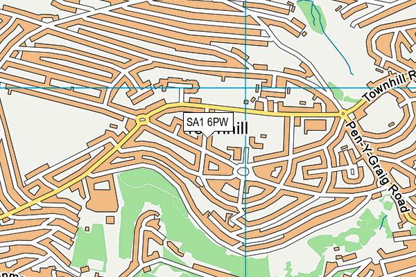 SA1 6PW map - OS VectorMap District (Ordnance Survey)