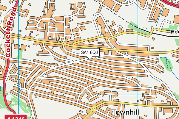 SA1 6QJ map - OS VectorMap District (Ordnance Survey)