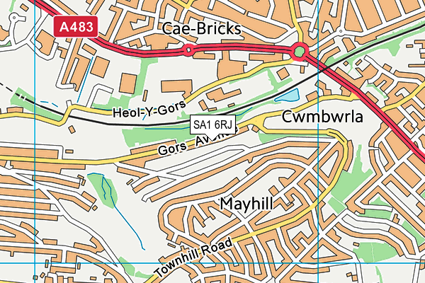 SA1 6RJ map - OS VectorMap District (Ordnance Survey)