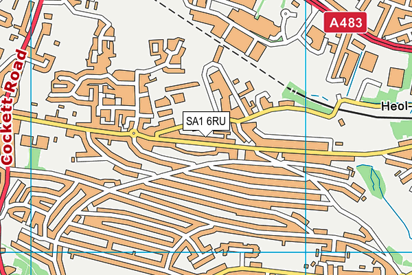 SA1 6RU map - OS VectorMap District (Ordnance Survey)