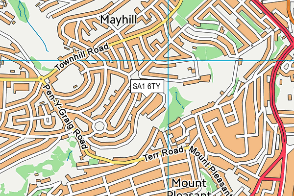 SA1 6TY map - OS VectorMap District (Ordnance Survey)