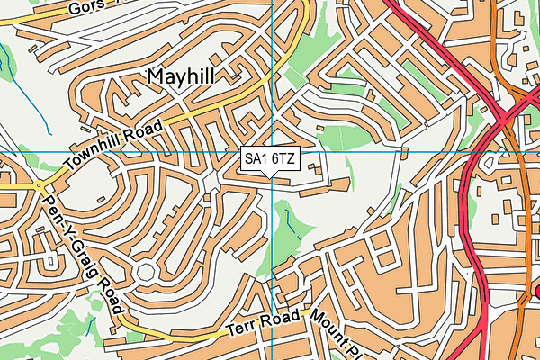 SA1 6TZ map - OS VectorMap District (Ordnance Survey)