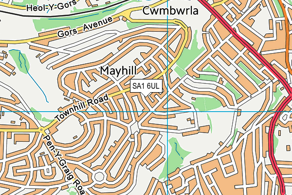 SA1 6UL map - OS VectorMap District (Ordnance Survey)