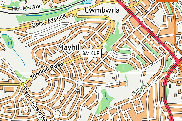 SA1 6UP map - OS VectorMap District (Ordnance Survey)