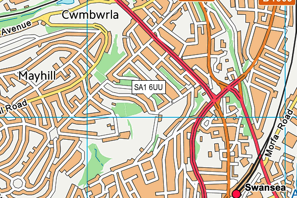 SA1 6UU map - OS VectorMap District (Ordnance Survey)