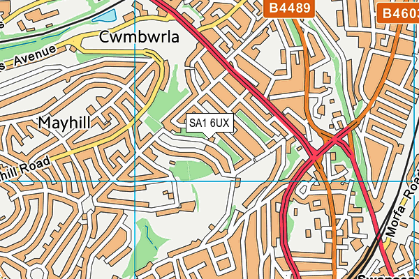 SA1 6UX map - OS VectorMap District (Ordnance Survey)