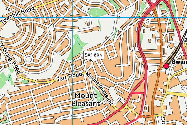 SA1 6XN map - OS VectorMap District (Ordnance Survey)