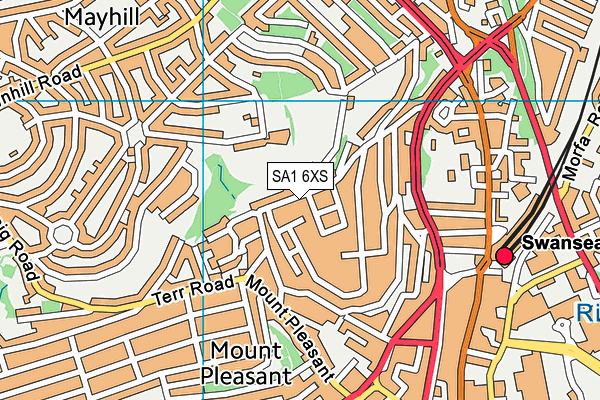 SA1 6XS map - OS VectorMap District (Ordnance Survey)