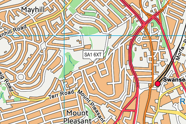 SA1 6XT map - OS VectorMap District (Ordnance Survey)