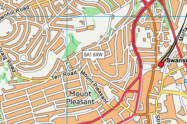 SA1 6XW map - OS VectorMap District (Ordnance Survey)