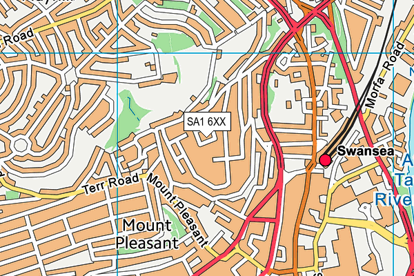 SA1 6XX map - OS VectorMap District (Ordnance Survey)