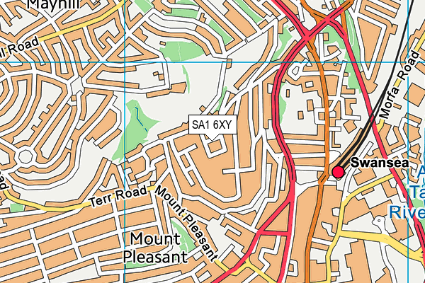 SA1 6XY map - OS VectorMap District (Ordnance Survey)