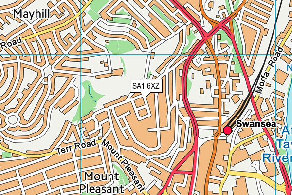 SA1 6XZ map - OS VectorMap District (Ordnance Survey)