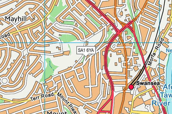 SA1 6YA map - OS VectorMap District (Ordnance Survey)