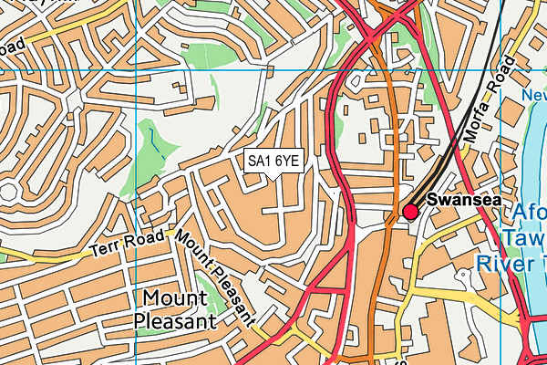 SA1 6YE map - OS VectorMap District (Ordnance Survey)