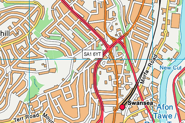 SA1 6YT map - OS VectorMap District (Ordnance Survey)