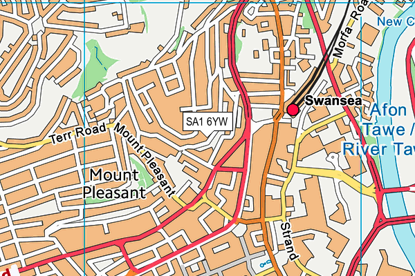 SA1 6YW map - OS VectorMap District (Ordnance Survey)