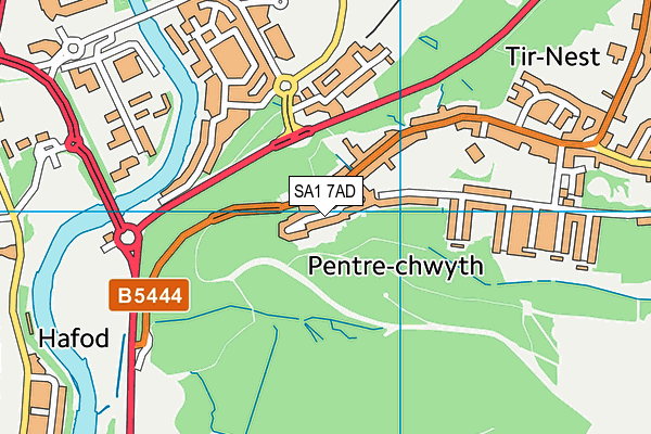 SA1 7AD map - OS VectorMap District (Ordnance Survey)