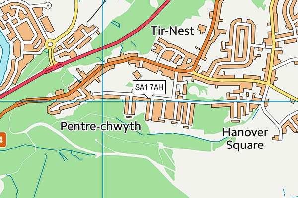 SA1 7AH map - OS VectorMap District (Ordnance Survey)