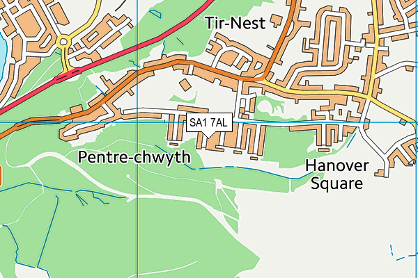 SA1 7AL map - OS VectorMap District (Ordnance Survey)