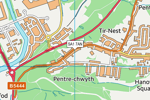 SA1 7AN map - OS VectorMap District (Ordnance Survey)