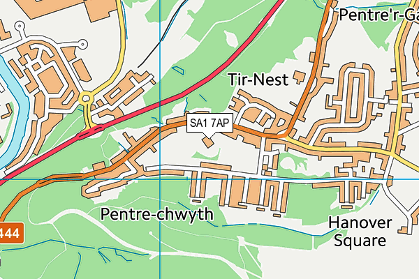 Pentrechwyth Primary School map (SA1 7AP) - OS VectorMap District (Ordnance Survey)