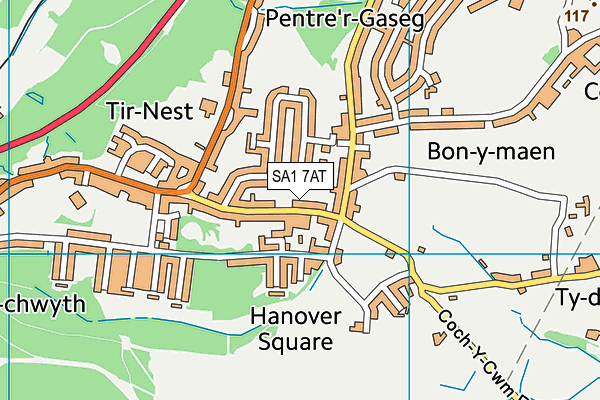 SA1 7AT map - OS VectorMap District (Ordnance Survey)