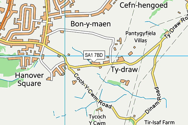 SA1 7BD map - OS VectorMap District (Ordnance Survey)